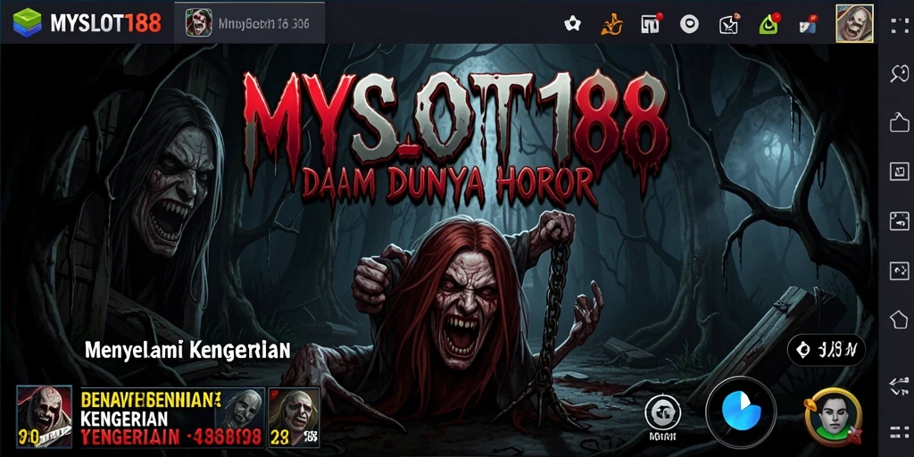 Menampilkan gameplay seram dalam dunia MYSLOT188 yang menegangkan.